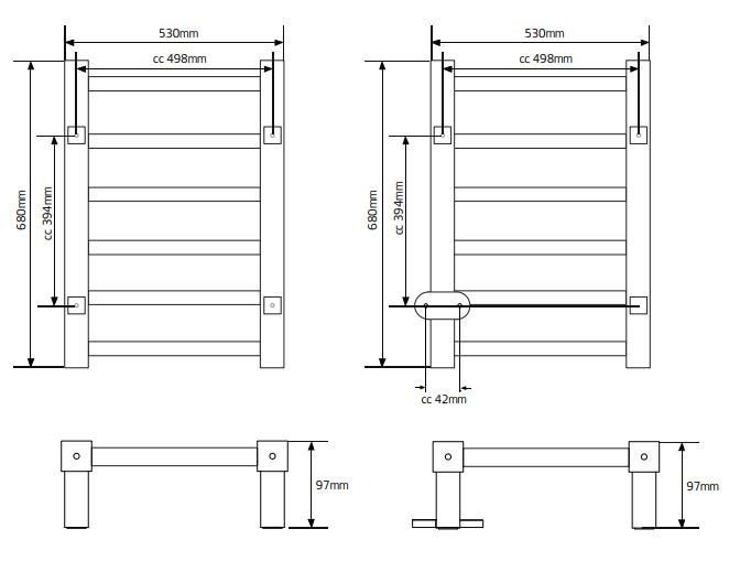 Hafa Go h&aring;ndkl&aelig;det&oslash;rrer - 53x68 cm - Poleret rustfrit st&aring;l