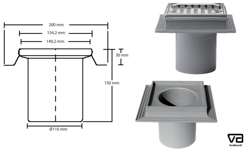 Purus Afl&oslash;bssk&aring;l til beton - &Oslash;110 mm