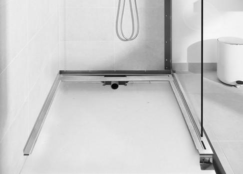 Unidrain Showerline afl&oslash;bssystem t/fast v&aelig;g - 90 x 90 - H&oslash;jre