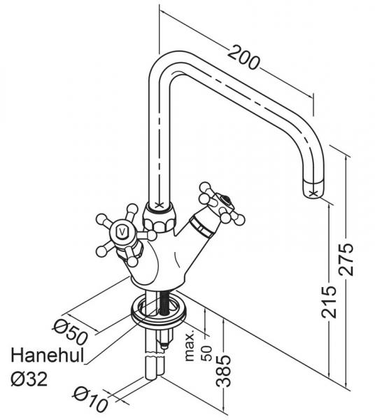 Toni Christiansborg k&oslash;kkenbatteri m/U-tud - Krom