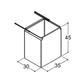 Dansani Luna vasket&oslash;jskurv til 40 cm brede h&oslash;jskabe