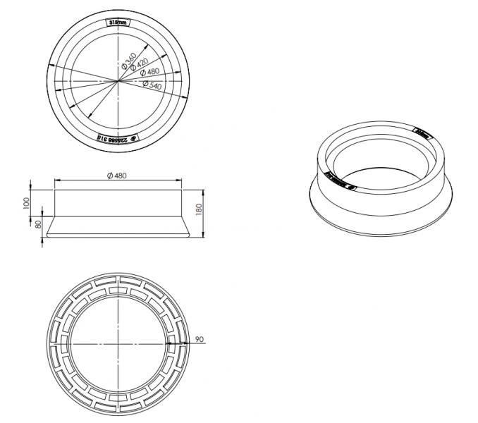 Lauridsen 315 mm kegle m/ fals Lauridsen 315 mm kegle m/ fals