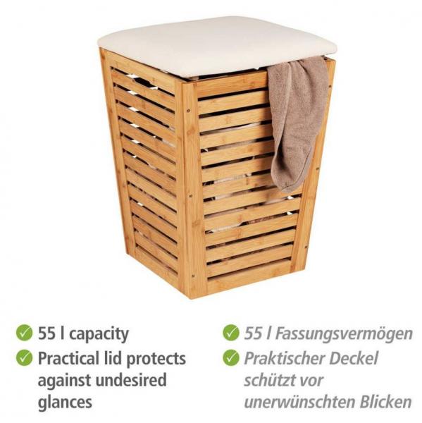 Wenko Bambusa vasket&oslash;jskurv/skammel - Bambus