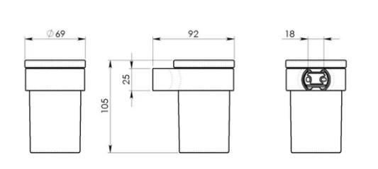 Hefe Piren tandkrus til v&aelig;g - Mat sort