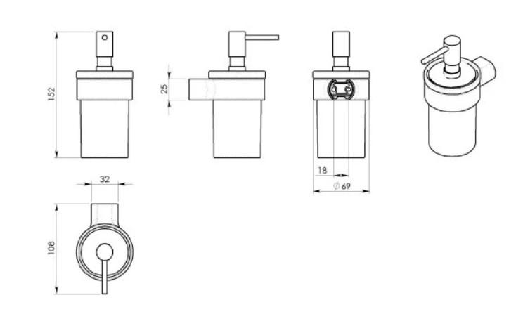 Hefe Piren sæbedispenser til væg - Mat Hvid Hefe Piren sæbedispenser til væg - Mat Hvid