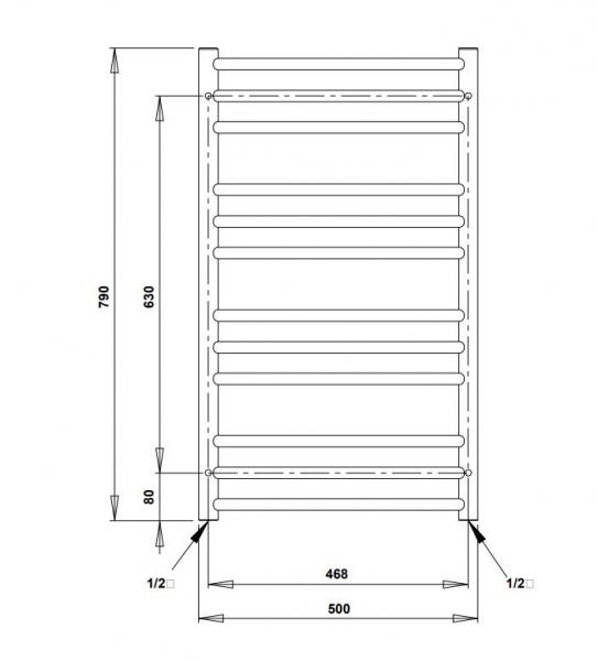 Strømberg Laveno håndklædetørrer - 50x79 cm - Hvid Strømberg Laveno håndklædetørrer - 50x79 cm - Hvid