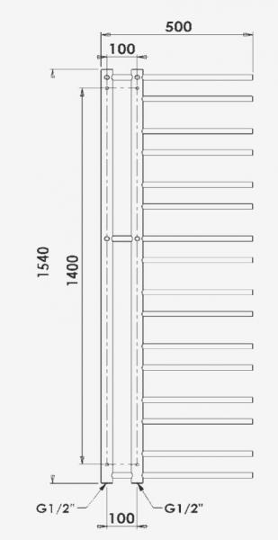 Strømberg Mileto håndklædetørrer - 50x154 cm - Antracit Strømberg Mileto håndklædetørrer - 50x154 cm - Antracit