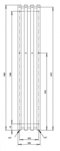 Str&oslash;mberg Regus h&aring;ndkl&aelig;det&oslash;rrer kombidrift - 1500 x 266 mm. - Krom