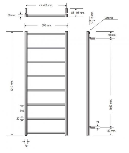 Str&oslash;mberg Hagen el-h&aring;ndkl&aelig;det&oslash;rrer - 50x121 cm - Matsort