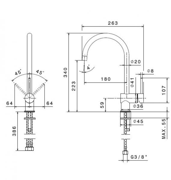 Outlet - Cass&oslash;e Newform XT k&oslash;kkenarmatur - Mat hvid