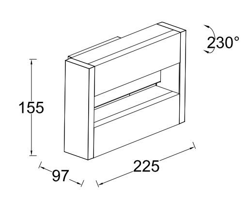 Lutec Architectural Conroy udend&oslash;rslampe til v&aelig;g