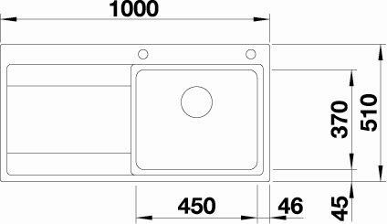 Blanco Divon II 5S-IF k&oslash;kkenvask - Venstrevendt - Rustfrit st&aring;l