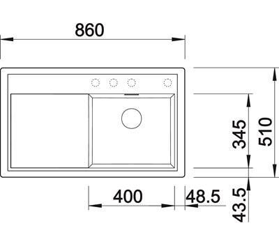 Outlet - Blanco Zenar 45 S k&oslash;kkenvask - Venstre - Antracit