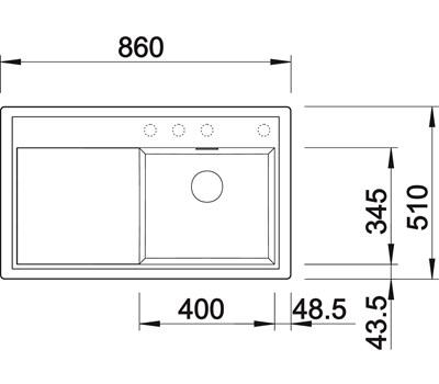 Blanco Zenar 45 S k&oslash;kkenvask - Venstre - Antracit