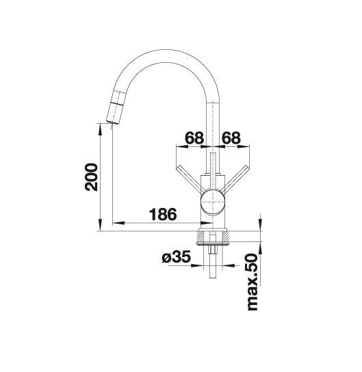 Blanco Mida-S k&oslash;kkenarmatur m/udtr&aelig;k - Soft white