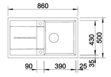 Blanco Metra 5 S k&oslash;kkenvask - Soft white
