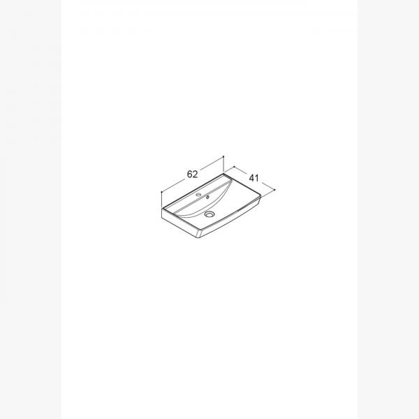 Dansani Cappella 60 h&aring;ndvask t/v&aelig;g eller m&oslash;bel - 1 hanehul