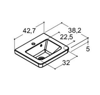 Dansani Mini Larghetto 42 h&aring;ndvask t/m&oslash;bel - 1 hanehul