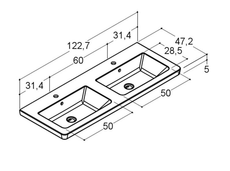 Dansani Larghetto 120 dobbelt m&oslash;belvask - 2 hanehuller