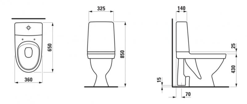 Laufen Kompas Rimless toilet m/&aring;ben S-l&aring;s - Limning