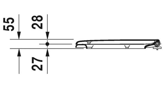 Duravit D-Code toilets&aelig;de d&aelig;mpet lukning - forl&aelig;nget