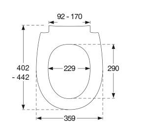 Pressalit Sway Uni 970 toilets&aelig;de m/soft close og lift-off - Hvid