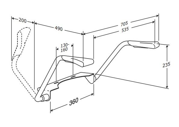 Pressalit TMA 1 armst&oslash;tte til montering p&aring; toilet