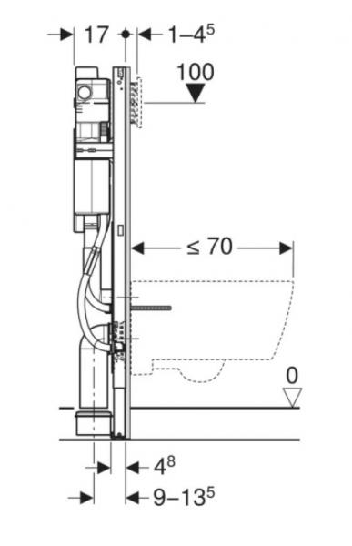 Geberit Duofix element til v&aelig;gh&aelig;ngt toilet 112 m/Sigma indbygningscisterne - Barrierefri