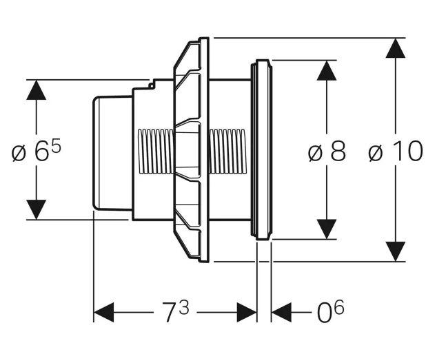 Geberit Omega10 Remote trykknap til pladev&aelig;g easy-to-clean-belagt - Mat sort/sort