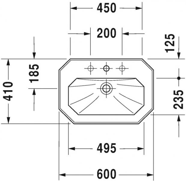 Duravit 1930 60 h&aring;ndvask t/v&aelig;g