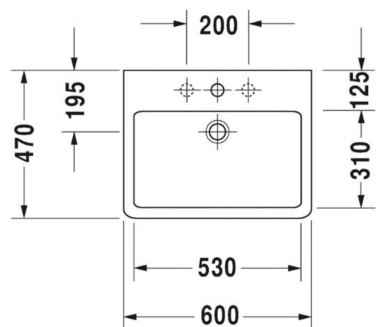 Duravit Vero 60 h&aring;ndvask t/v&aelig;g eller m&oslash;bel