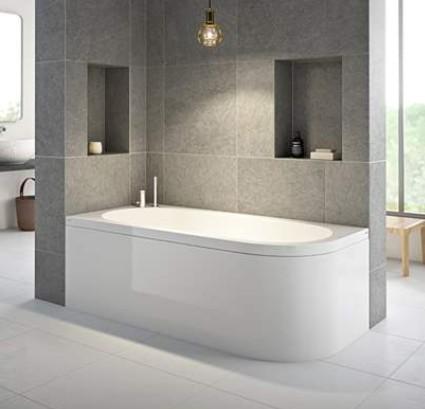 Str&oslash;mberg Status badekar t/indbygning - 170 x 80 - H&oslash;jre - 1 rygl&aelig;n