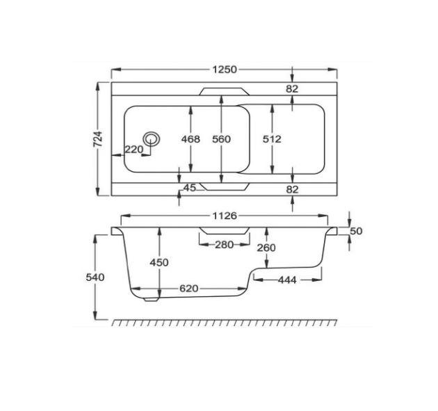 Str&oslash;mberg Urban siddebadekar 1250x725 m/carronite