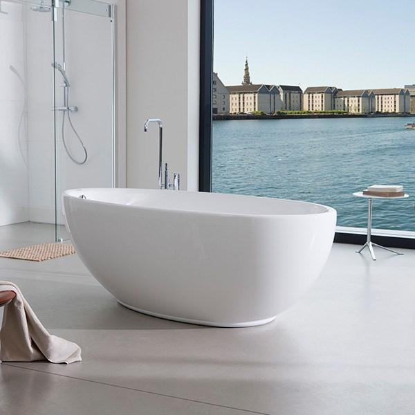 Str&oslash;mberg Laguna fritst&aring;ende badekar 1850 x 950 mm - Hvid