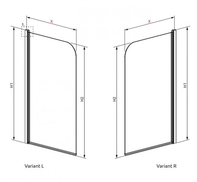Strømberg Savona 70 badekarsvæg m. svingfunktion - 1520x750 mm Strømberg Savona 70 badekarsvæg m. svingfunktion - 1520x750 mm