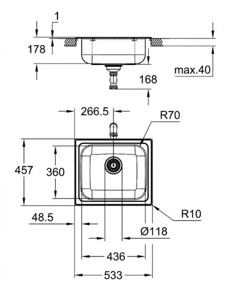 Grohe K200 k&oslash;kkenvask i rustfrit st&aring;l