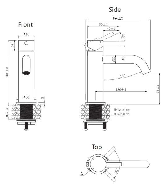 Lavabo Mira 140 RS håndvaskarmatur - Rustfrit stål Lavabo Mira 140 RS håndvaskarmatur - Rustfrit stål