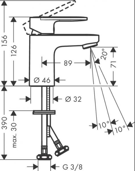 hansgrohe Vernis Blend 1-grebs h&aring;ndvaskarmatur 70 u/bundventil - Krom
