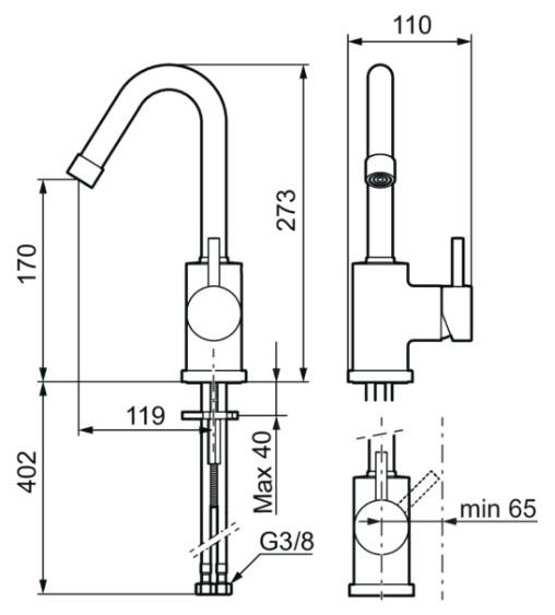 Outlet - Mora Izzy Raw h&aring;ndvaskarmatur r&aring; messing - En tilbage