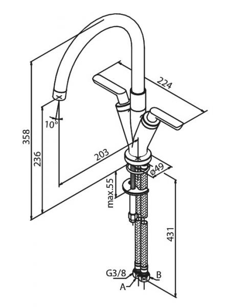 Damixa Venus k&oslash;kkenarmatur - Krom