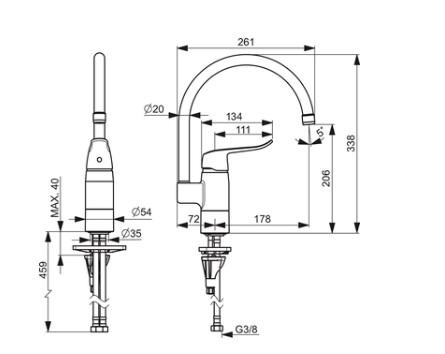 Oras Care 5738F k&oslash;kkenarmatur - Krom