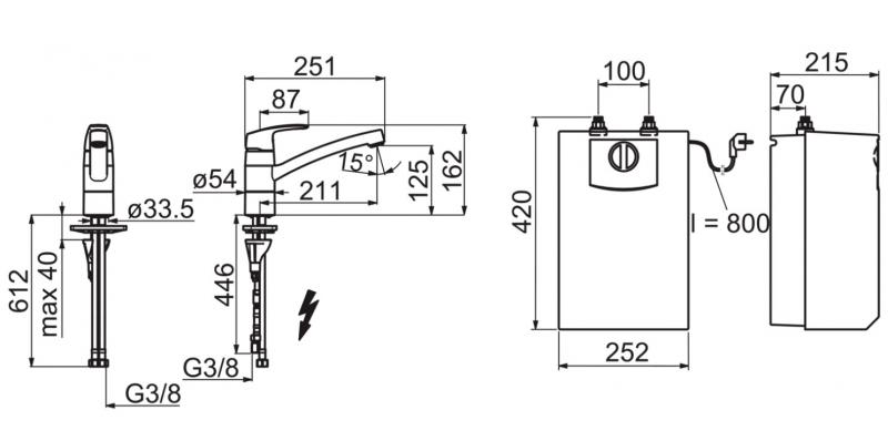 Oras Safira køkkenarmatur med 5 liters varmtvandsbeholder Oras Safira køkkenarmatur med 5 liters varmtvandsbeholder