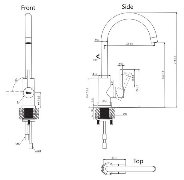 Lavabo Kubus 140 RS Round køkkenarmatur - Rustfrit stål Lavabo Kubus 140 RS Round køkkenarmatur - Rustfrit stål