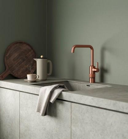 Damixa Silhouet Instant kogende k&oslash;kkenarmatur - B&oslash;rstet kobber