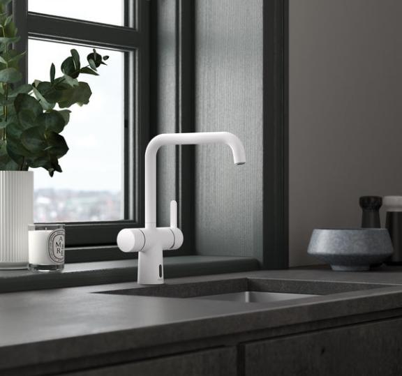 Damixa Silhouet Touchless k&oslash;kkenarmatur - Mat hvid