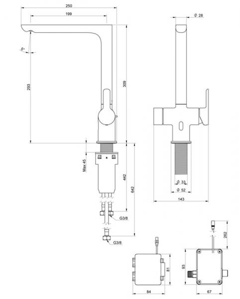 Gustavsberg Estetic Duo k&oslash;kkenarmatur m/sensor og Koldstart - Krom