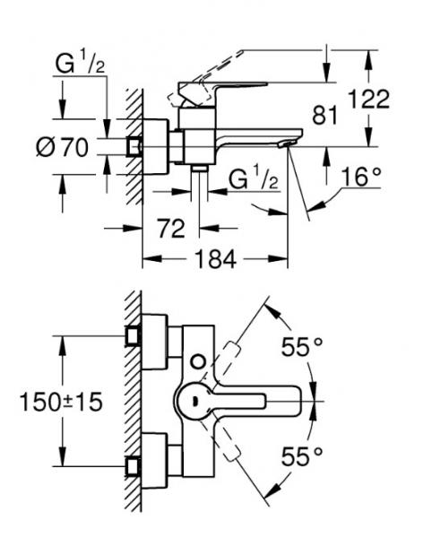 Grohe Lineare New etgrebsbatteri til kar & brus - Børstet hard graphite Grohe Lineare New etgrebsbatteri til kar & brus - Børstet hard graphite