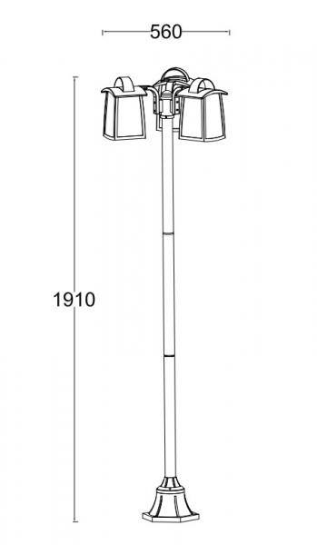 Lutec Tradition Kelsey udend&oslash;rs standerlampe t/3 p&aelig;rer - Mat sort