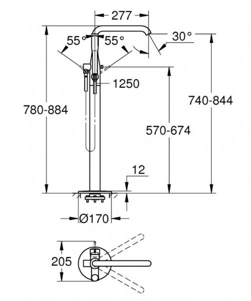Grohe Essence fritstående badekararmatur - Børstet warm sunset Grohe Essence fritstående badekararmatur - Børstet warm sunset