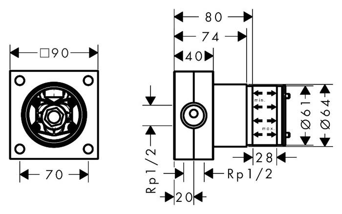 hansgrohe indbygningsdel til hovedbruser 2jet hansgrohe indbygningsdel til hovedbruser 2jet